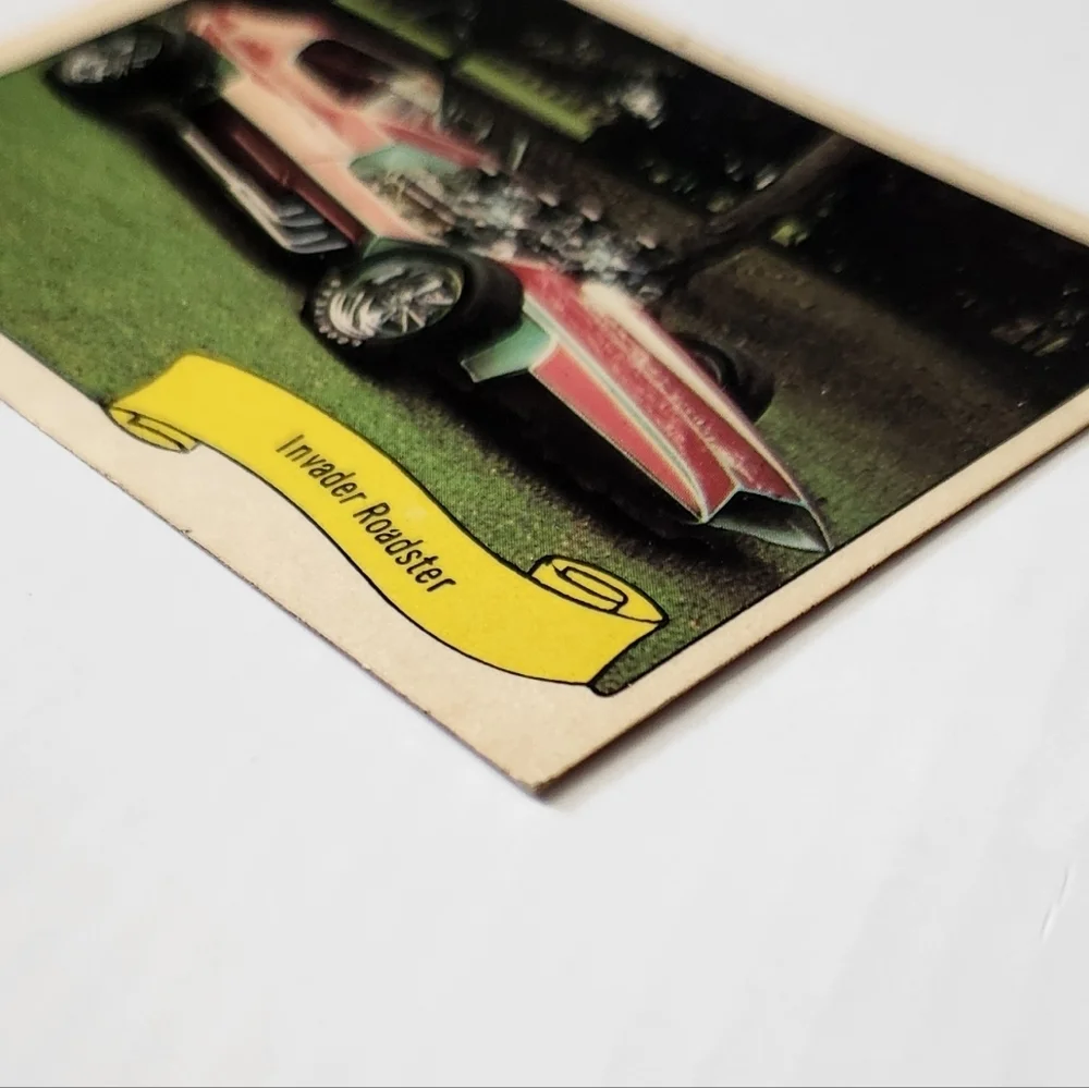 🚀 Vintage 1970 Fleer GEORGE BARRIS Kustom City Sticker - INVADER ROADSTER 👽